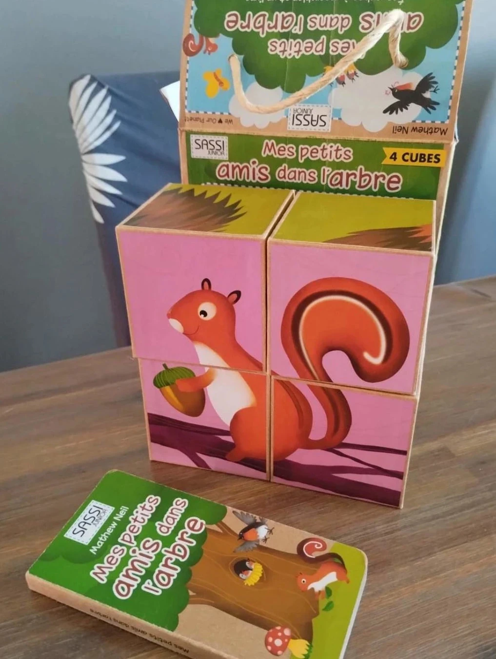 Set van 4 grote blokken met klein dierenboekje – photo 2